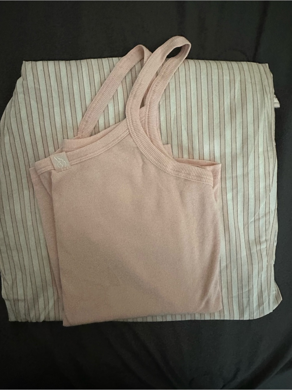 VS Soft Ribbed Tank Top/Stripped pant pajama set